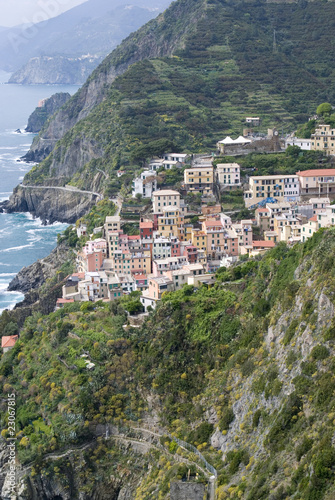 Photo: View of Riomaggiore, at the Cinque Terre in Italy View of Riomaggiore, at the Cinque Terre in Italy