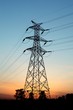 Electricity pylons at sunset Electricity pylons at sunset