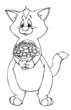Katze, Kater, Blumenstrauß, Blumen, Muttertag, Valentinstag