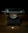 antique typing machine with glasses and watches antique typing machine with glasses and watches