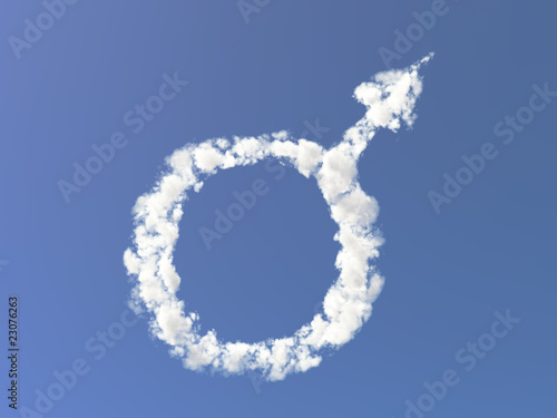 Illustration: Male Symbol Clouds Male Symbol Clouds