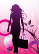 Silhouette of girl in shopping Silhouette of girl in shopping