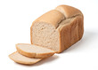 Foto: Bread loaf with slices isolated on white Bread loaf with slices isolated on white