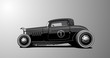 Hotrod, schwarz, Illustration