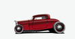 Hotrod, rot, Illustration
