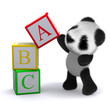 3d Teddy plays with the alphabet