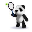3d Teddy plays tennis