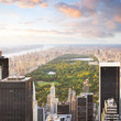 New york manhattan at sunset - central park view