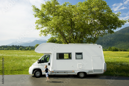 Photo: Caravan in a park Caravan in a park