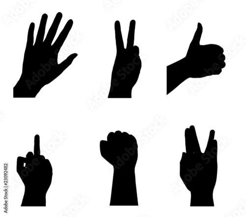 Illustration: hand signals, gestures hand signals, gestures