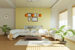 3d render modern living room