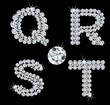 Set of diamond alphabetic letters . Vector (5)