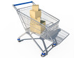 Illustration: shopping cart 3d cg shopping cart 3d cg
