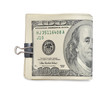 100$ banknoty on a white background