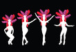 Silhouette of three showgirls Silhouette of three showgirls