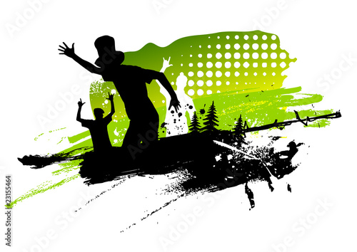 Happy people having fun in an abstract background Happy people having fun in an abstract background