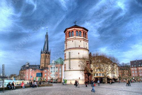 düsseldorf, altstadt, architektur, schlossturm