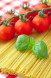 tomato , basil and pasta