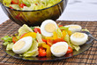 Fresh vegetable salad with eggs