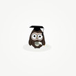cartoon owl with graduation cap and certificate