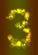 Number with glowing lights Number with glowing lights