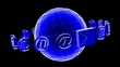 3D mail black  background
