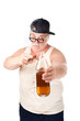 Fat Man with Cigar and Beer