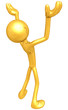 Gold Guy With Arms Raised