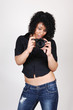 Young girl with camera.