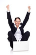 young business woman jubilating