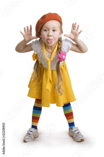 Photo: Fun little girl grimacing. Fun little girl grimacing.