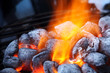 Burning charcoal briquettes closeup Burning charcoal briquettes closeup