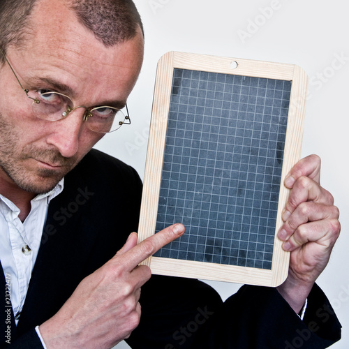 Photo: professeur et ardoise professeur et ardoise