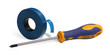 Insulating tape with screwdriver