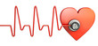 Stethoscope and red heart (3d illustration)