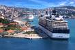 Cruise ship on the background of the Dubrovnik