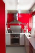 home kitchen in red colors natural window light home kitchen in red colors natural window light