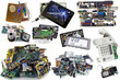 Broken electronics  on a garbage dump set