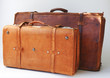 Two old leather suitcases