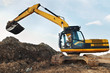 loader excavator in a quarry