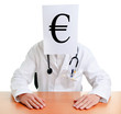 Doctor with euro sign - concept