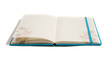 bound blue notebook ready for your words