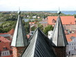 Aussicht über Stadt und Wolken