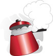 Illustration of cooking equipments in pressure cooker