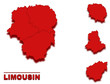 carte limousin région de france en rouge carte limousin région de france en rouge