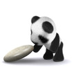 3d Panda looks under a rock