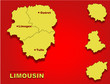 carte limousin et ses villes rouge et jaune carte limousin et ses villes rouge et jaune