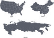 There are maps of three most leading countries in the world