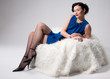 Beautiful glamour woman on white fur Beautiful glamour woman on white fur
