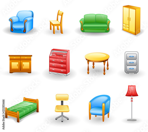 Vector: Furniture icon set Furniture icon set